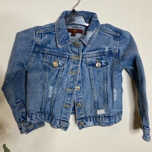Size Small Infant Baby Blue Jean Denim Jacket w/ buttons for all mankind 7